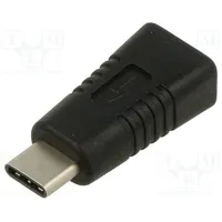 Adapter Usb 2.0 B micro socket,USB C plug black  Art-Al-Oem-162 Kabada Usb/Miusbc Al-Oem-162