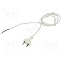 Cable 2X0.75Mm2 Cee 7/16 C plug,wires Pvc 1.5M white 2.5A  Wj-11-2/07/1.5Wh