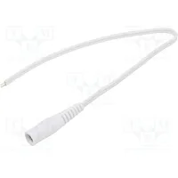 Cable 2X0.35Mm2 wires,DC 5,5/2,5 socket straight white 0.25M  S25-Tt-T035-025Wh