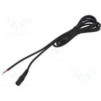 Cable 1X1Mm2 wires,DC 5,5/2,5 socket straight black 1.5M  S25-Tt-C100-150Bk