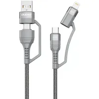 Usb cable Dudao L20Xs 4In1 Usb-C  Lightning Usb-A 2.4A, 1M Gray 6973687242756 047220