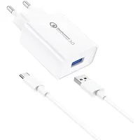 Foneng Eu13 Wall Charger  Usb to Usb-C Cable, 3A White Type-C 6970462514855 045504