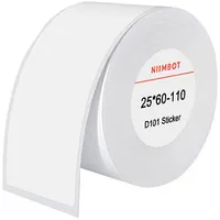 Thermal labels Niimbot stickers 25X60 mm, 110 pcs White  T2560-110White 6975746637978 056365