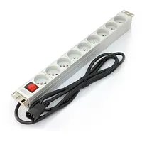 The Pdu 19 Rack, 9 slots Type E, C14 connector cable, 2M, aluminum switch  Nuasstp00000001 5907772590485 A-19-Strip-4-Imp