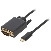 Adapter D-Sub 15Pin Hd plug,USB C plug gold-plated 1.8M Pvc  Ak-Av-17