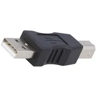 Adapter Usb 2.0 A plug,USB B plug nickel plated black  Ak-Ad-29