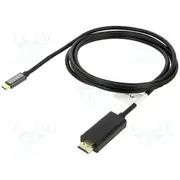 Adapter Usb 3.2 Hdmi plug,USB C plug gold-plated 1.8M black  Ca-Cmhd10Cu-0018Bk Ca-Cmhd-10Cu-0018-Bk