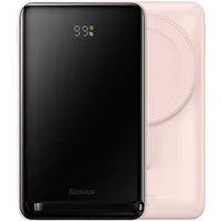 Baseus Magnetic Bracket Wireless Fast Charge Power Bank 10000Mah 20W Pink With Xiaobai series fast charging Cable Type-C to 60W20V 3A 50Cm white  Ppcx000004 6932172609191