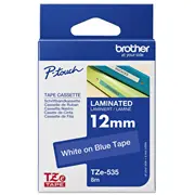 Brother Tze535 tape white/blue 12Mm 8M  4977766686471