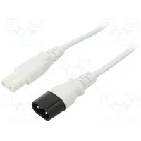 Cable 2X0.75Mm2 Iec C7 female,IEC C8 male Pvc 1M white 2.5A  Sn46-2/07/1Wh