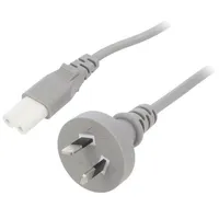 Cable 2X0.75Mm2 As/Nzs 3112 I plug,IEC C7 female Pvc 1M  Sn34-2/07/1Gy
