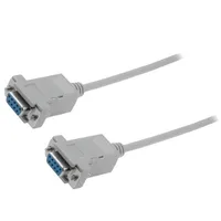 Cable D-Sub 9Pin socket,both sides 1.8M grey  Ak-610100-018-E