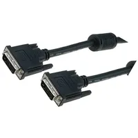 Cable dual link Dvi-D 241 plug,both sides Pe 2M black  Ak-320101-020-S