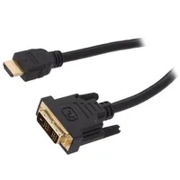 Cable Hdmi 1.4 Dvi-D 181 plug,HDMI plug 10M black 30Awg  Ak-330300-100-S