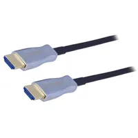 Cable Hdmi 2.0,Optical plug,both sides 20M black silver  Qoltec-50472 50472