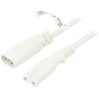 Cable Iec C7 female,IEC C8 male Pvc 2M white 2.5A 250V  Sn44-2/07/2Wh 97200