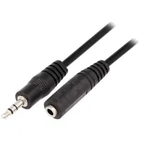 Cable Jack 3.5Mm socket,Jack plug 1.5M black Pvc  Cv202-015-Pb