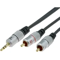 Cable Jack 3.5Mm plug,RCA plug x2 3M black  Tcv3420-3.0