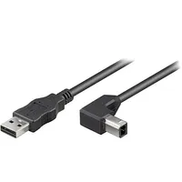 Cable Usb 2.0 A plug,USB B angled plug 1M black 480Mbps  Usb-Ab90/1Bk 93017