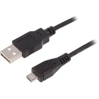 Cable Usb 2.0 A plug,USB B micro plug 1M black  Qoltec-50521 50521