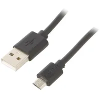 Cable Usb 2.0 A plug,USB B micro plug nickel plated 1M  Usb-Fst-010-Bk 72227
