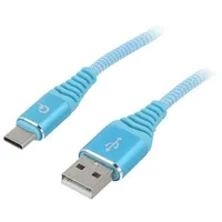 Cable Usb 2.0 A plug,USB C plug gold-plated 1M turquoise  Cc-Usb2B-Amcm-1Vw Cc-Usb2B-Amcm-1M-Vw