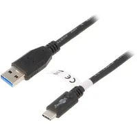 Cable Usb 3.0 A plug,USB C plug 3M black  Tcab-256 73141