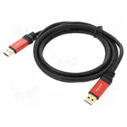 Cable Usb A plug,both sides gold-plated 2M black Cu metal  Delock-82745 82745