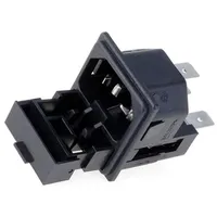 Connector Ac supply socket male 10A 250Vac Iec 60320 C14 E  Pf0033/15/63