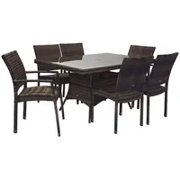 Dārza mēbeļu komplekts Wicker galds un 42 krēsli, tumši-brūns  K1198 4741617104601