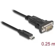 Delock Adapter Usb Type-CTrade to 1 x Serial Rs-232 D-Sub 9 pin male with screws 0.25 m  64125 4043619641253