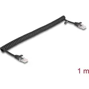Delock Rj45 Coiled Cable male to Cat.5E 1 m black  87992 4043619879922