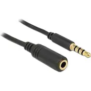 Delock Stereo Jack Extension Cable 3.5 mm 4 pin male to female 0.5 m black  84716 4043619847167