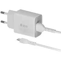 Devia wall charger Smart 2X Usb 2,4A white  Lightning cable Rlc-526 6938595361395 Rlc-526Light