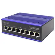 Digitus Switch Ind. 8-Port  Gigabit 30W Poe Unmanaged blau Dn-651121 4016032458883