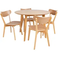 Ēdamistabas komplekts Roxby apaļš galds, 4 krēsli, ozols  Ac915171 4741617108494