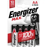 Energizer Batteries Alkaline Max Aa Lr6, 4 Pieces, Eco Packaging  Alen064Mx 7638900437645