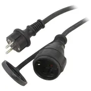 Extension lead 3X1.5Mm2 5M Pvc black Sockets no 1 10A  Nk-138-3/15/5Bk 71472