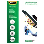 Fellowes A4 Glancētas 100 mikronu laminēšanas kabatiņas gab.  5351111 077511535116 Biufelfol0004