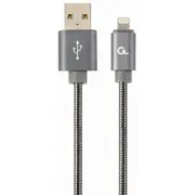 Gembird datu pārraides un uzlādes vads  Usb-A uz Lightning 2M metāliski pelēks Cc-Usb2S-Amlm-2M-Bg 8716309107969 85044030