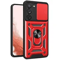 Hybrid Armor Camshield case for Samsung Galaxy S23 armored cover with camera red  Plus Red 9145576273074