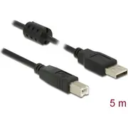 Kabelis Usb2.0 Typea Gt Typeb, M / M, 5.0M, melns, Delock  84899 4043619848997