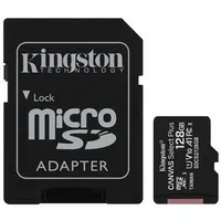 Kingston Canvas Select Plus Uhs-I 128 Gb, Microsdxc, Flash memory class 10, Sd Adapter Sdcs2/128Gb  0740617298703