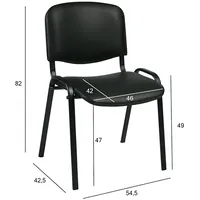 Klienta krēsls Iso 54,5Xd42,5Xh82/47Cm, sēdvieta ādas imitācija, krāsa melns, rāmis melns  040761 5900978040761