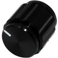 Knob with pointer aluminium Øshaft 6.35Mm Ø15X16.5Mm black  Gc6.4-15X16.5