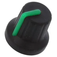 Knob with pointer rubber,plastic Øshaft 6Mm Ø16X15.1Mm black  Fc72604S