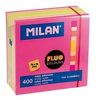 Līmlapiņas 76X76Mm,  400 lap. 4 neona krāsas Milan Mil07596