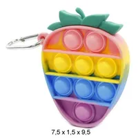 Mocco Bubble Pop Antistresa Rotaļlieta / Atslēgu piekariņš Zemene - Daudzkrāsaina  Mo-Bb-Pineapple-Key 4752168101469