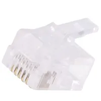 Plug Rj12 Pin 6 unshielded gold-plated Layout 6P6C for cable  Log-Mp0019 Mp0019