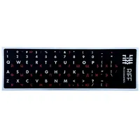 Riff Qwerty tastatūras uzlīmes Eng Baltas / Ru Sarkanas uz melna fona  Rf-Key-Ru-Bk/Re 4752219010153